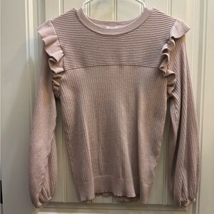 Women's Ruffled Sweater - Pink